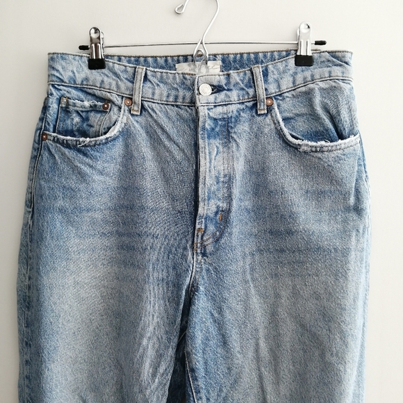 Free People We The Free Ranger Ripped Crop Wide Leg Jeans In Sky 30 - Picture 5 of 16